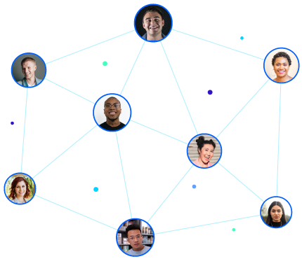 A graphic showing an interconnected community of professionals